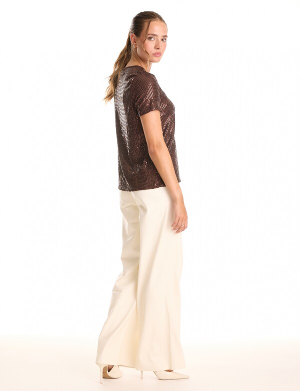Blusa Lentejuelas MARRON