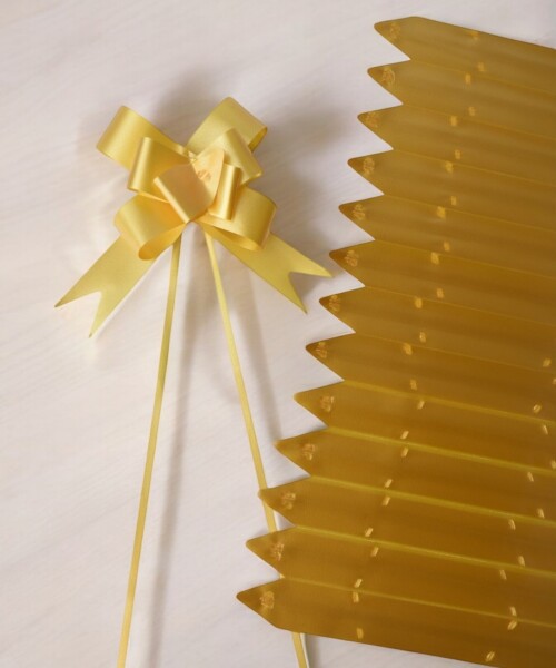 Pack x 200 - moño magico 2x39 cm DORADO