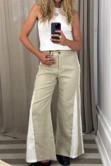 Pantalon Murra Combinado Crudo/Vison