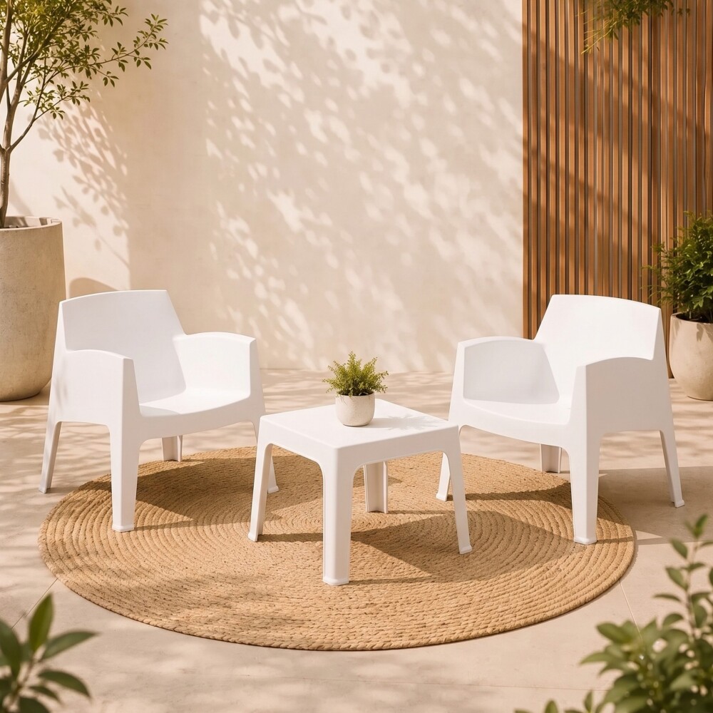 Set de Jardín Mesa + 2 sillas - Magna Master Blanco