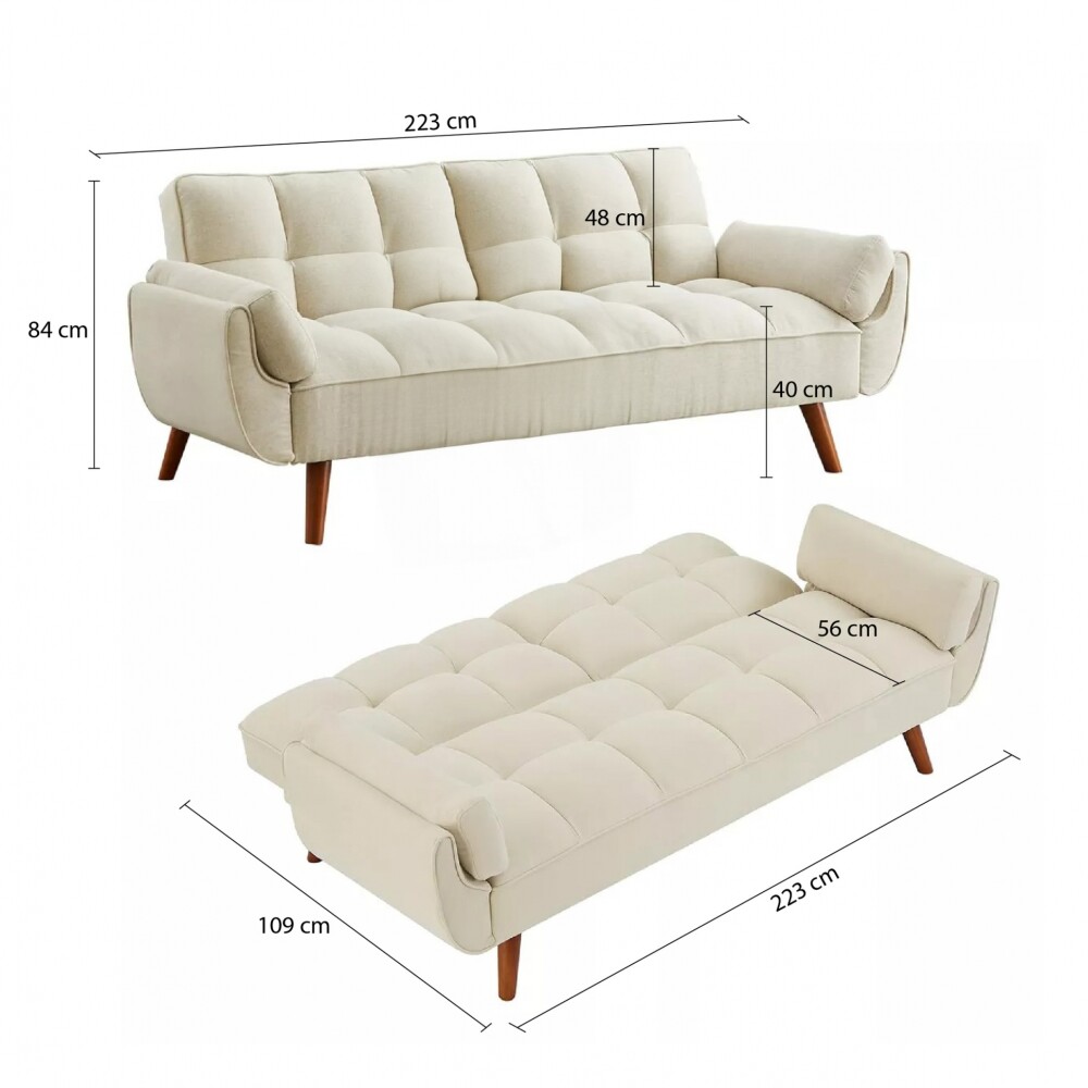Sillón Cama 3 Cuerpos Retráctil - Frida Gris