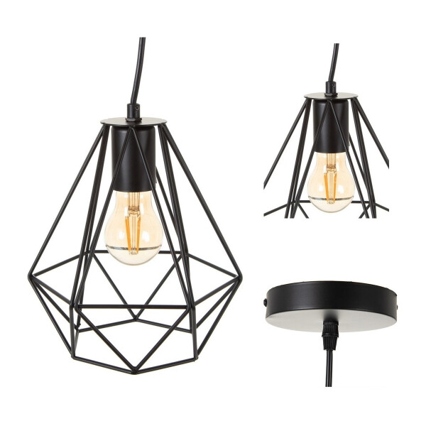 Lampara Vintage Porta Artefacto Colgante Retro Portalampara Negro