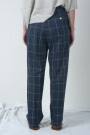 PANTALON EN CHECK DE ALGODON Azul