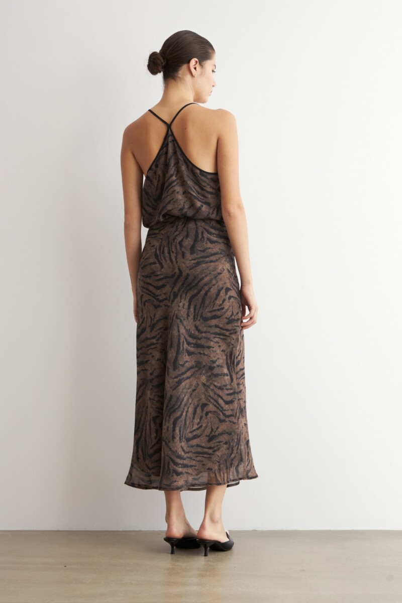 Falda animal print tostado