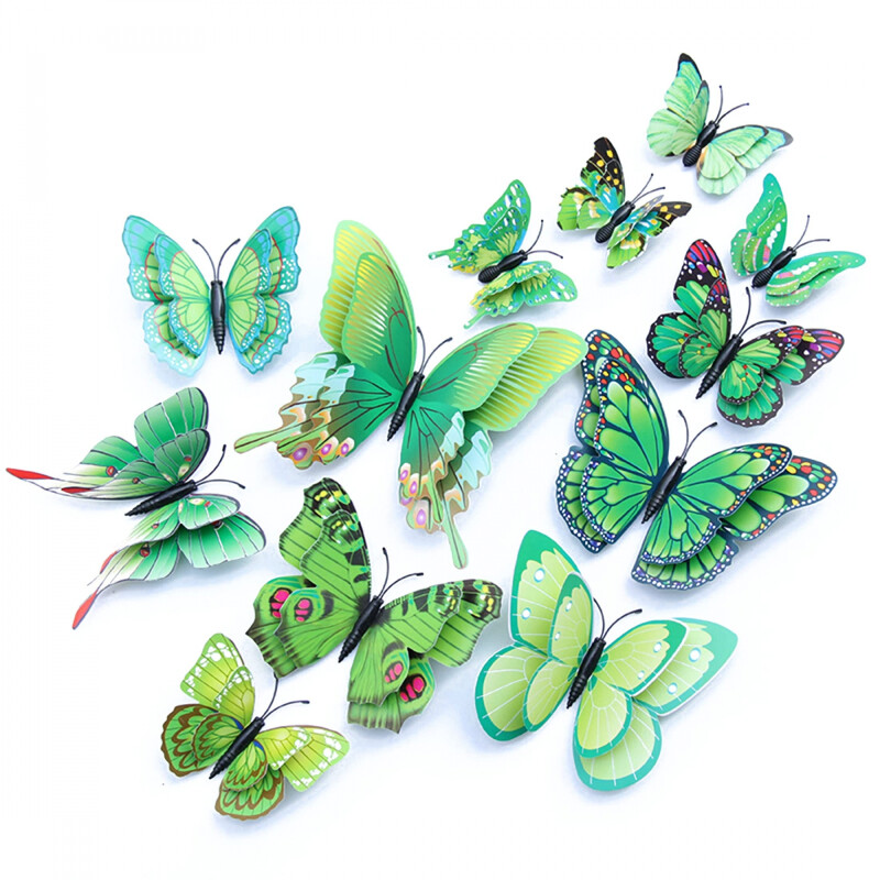 Mariposas con Imán x12 Verde