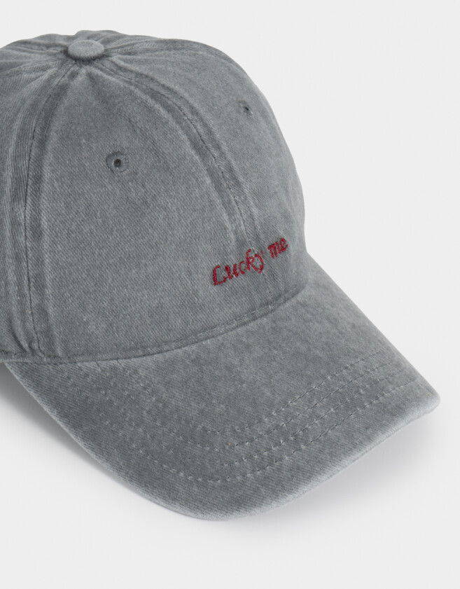 Caps Gorra Denim Bordada - Gris Medio