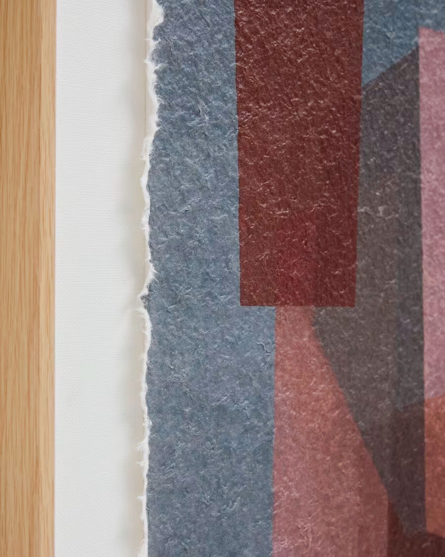Cuadro Veluni de papel reciclado multicolor celeste y rosa 60 x 90 cm