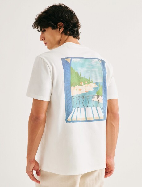CAMISETA CON ESTAMPA MODELO REGULAR BLANCO