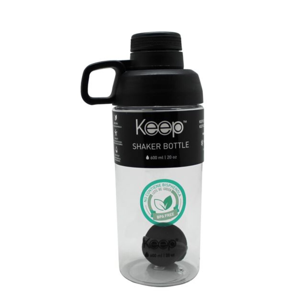 Keep Botella Shaker P/Batidos Deporte Ciclismo - Negro 