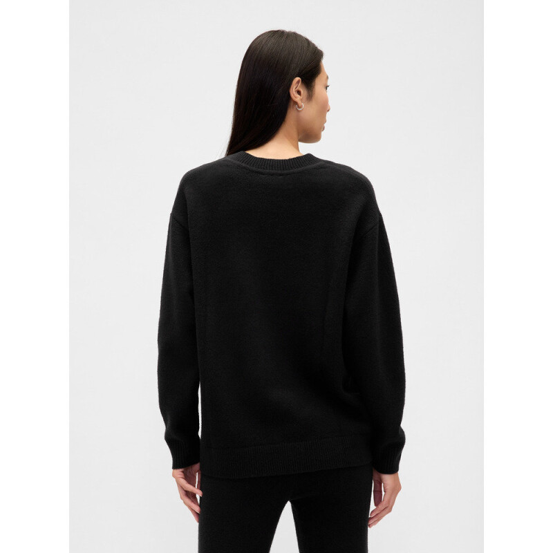 CASHSOFT VNECK PO BLACK