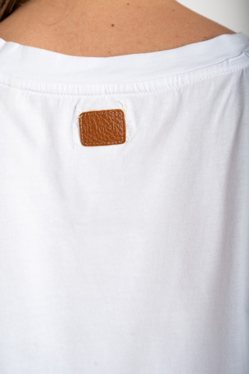 Remera Algodon Peinado Blanco