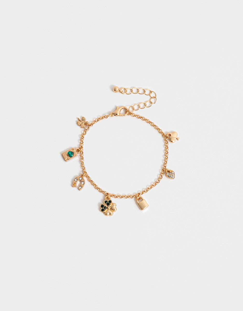 Pulsera Multidijes Bañada En Oro 