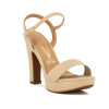 Sandalia Vizzano Mujer Taco 12cm Plataforma 2cm Beige