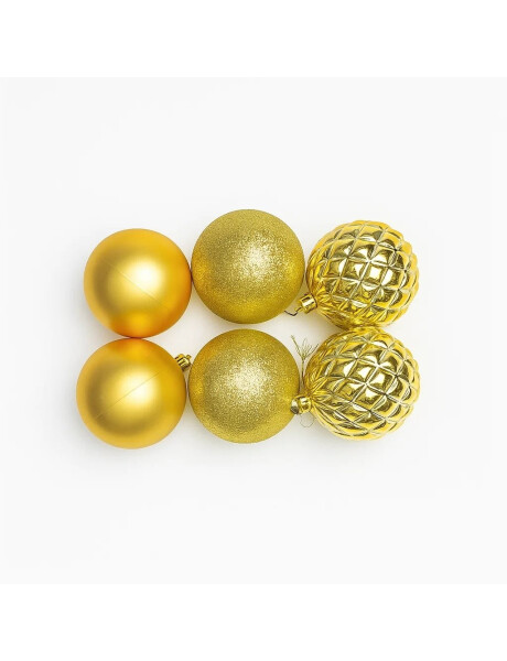 ESFERA COMBINADA RELIEVE DIAMANTE MATE 8CM X 6 UNIDADES ORO ESFERA COMBINADA RELIEVE DIAMANTE MATE 8CM X 6 UNIDADES ORO