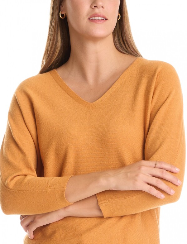 Buzo Dolman Escote V MOSTAZA