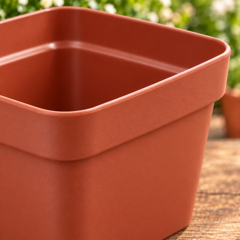 Maceta cuadrada 3,8 lts TERRACOTA