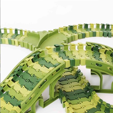 Pista Carreras Dinosaurio Playset Infantil Encastrable 240P Verde