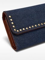 Cartera De Denim Con Tachuelas azul