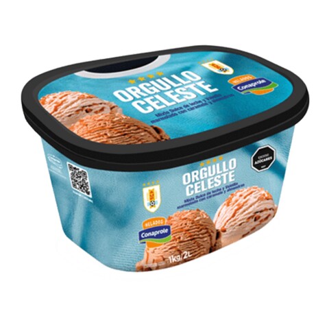 Helado Orgullo Celeste Dulce De Leche Y Vainilla Marmolado Con Caramelo Y Almendras 2L Conaprole Helado Orgullo Celeste Dulce De Leche Y Vainilla Marmolado Con Caramelo Y Almendras 2L Conaprole