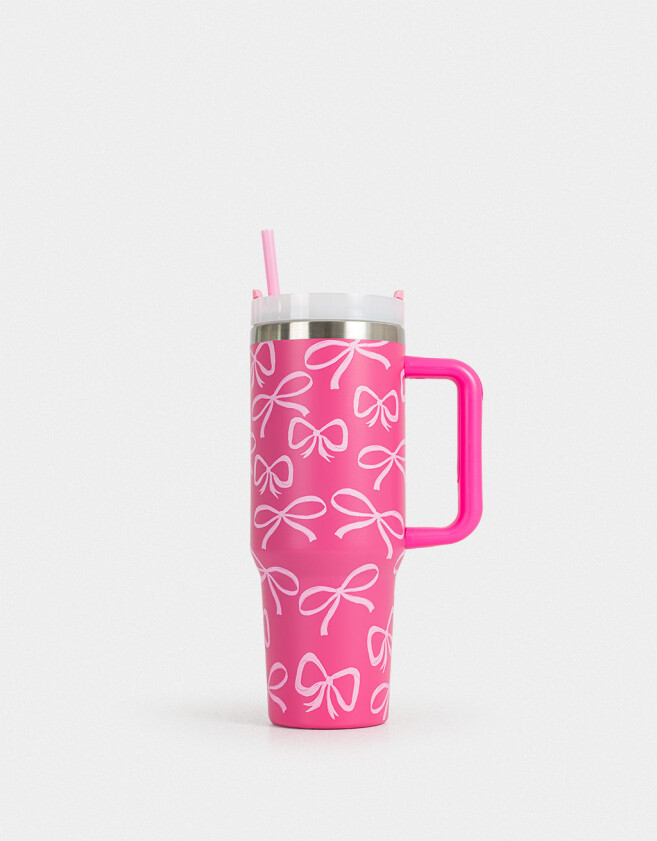 Accesorios Cocina Acero Vaso Térmico Estampado - Fucsia Medio