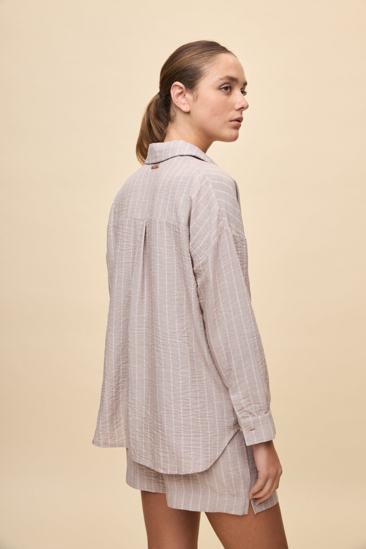 CAMISA SAUZAL STRIPED Tostado