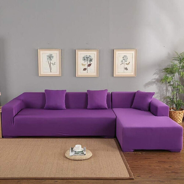 Cubre Sofa Elastico Elastizado Funda 1 Cuerpo Plaza Variante Color Violeta