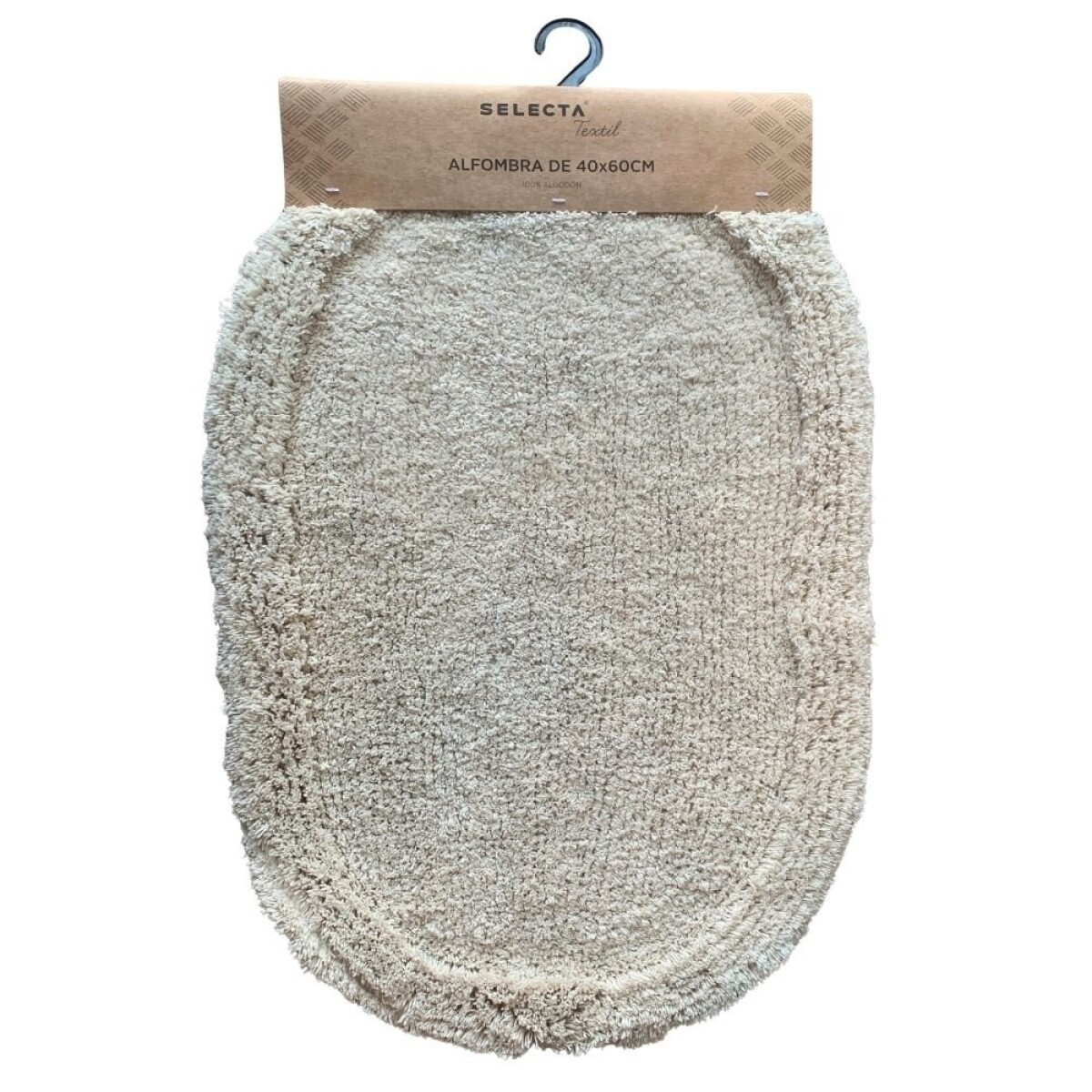 ALFOMBRA OVAL 40x60CM DOS TEXTURAS NATURAL 