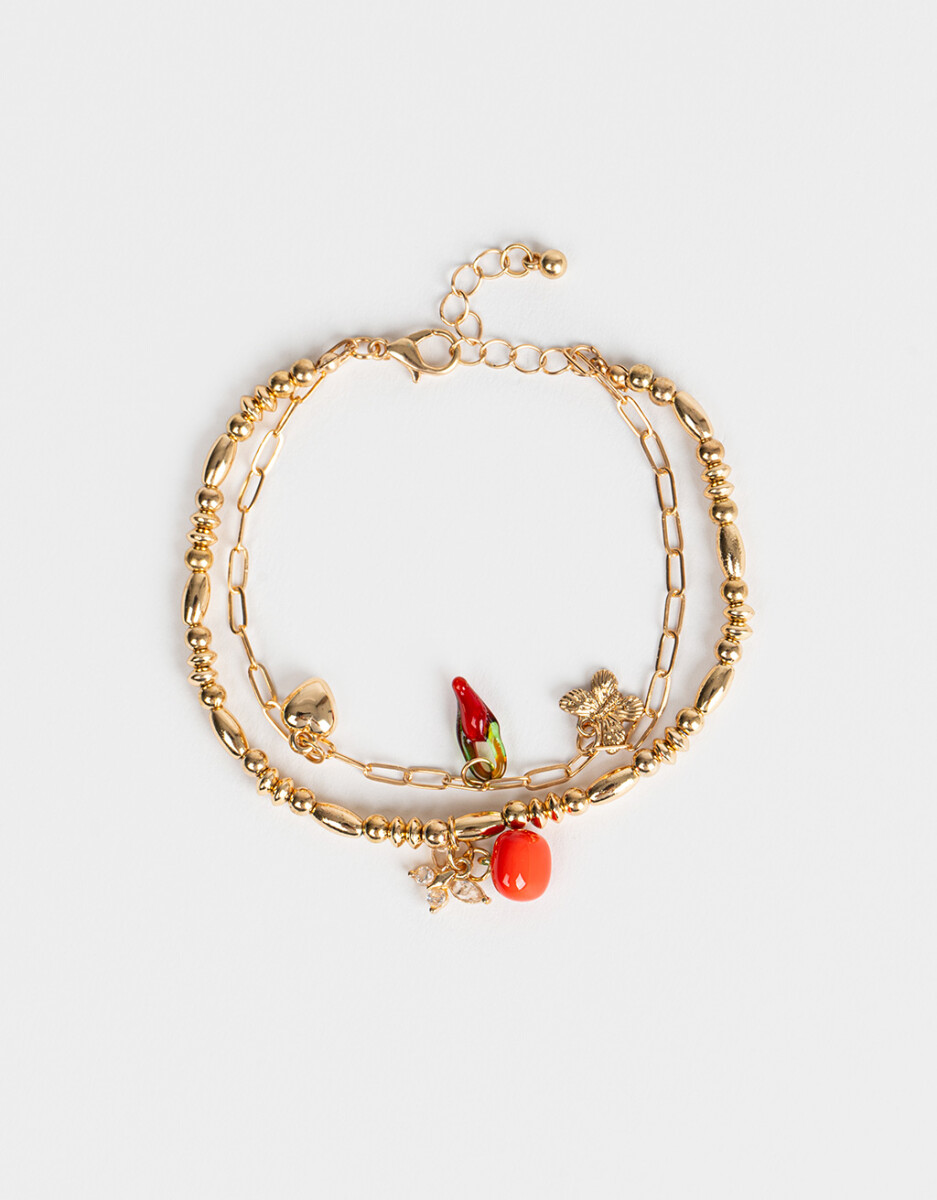 Pulseras Con Dije De Vidrio 