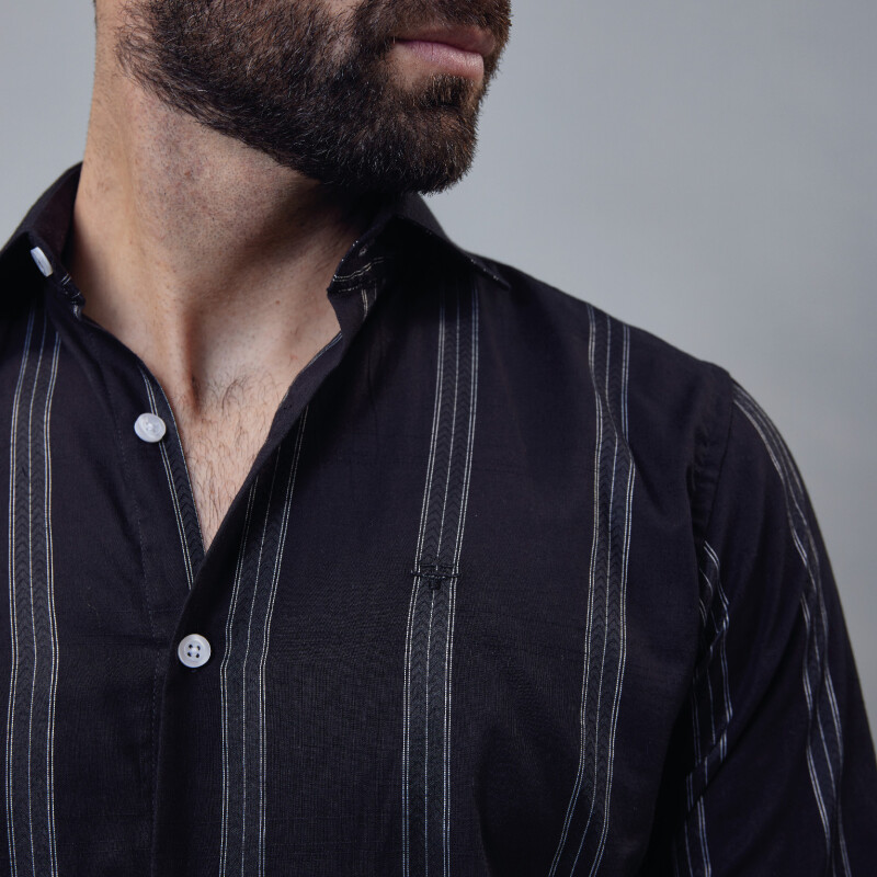 Camisa Luxury Negra a rayas