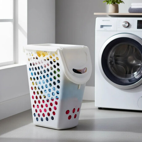 Cesto Canasto Ropa Anatomico Apilable Plastico Rimax Blanco