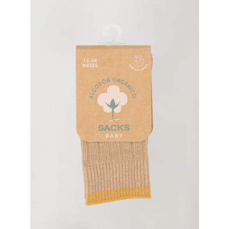 Medias bebes de rib algodón organico Tostado
