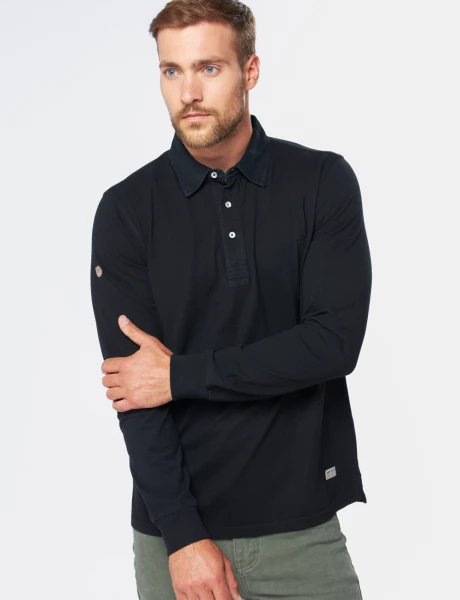 REMERA POLO LISA Negro