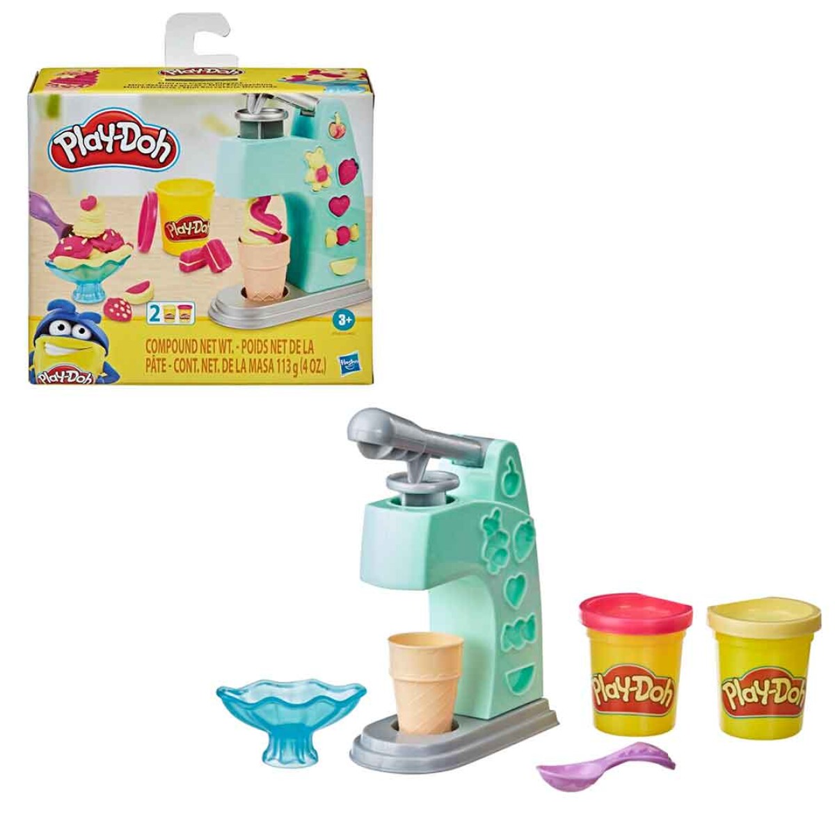 Set Mini fábrica Ice Cream Play Doh 2 latas + accesorios 