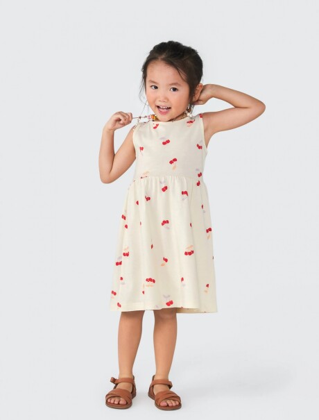 VESTIDO INFANTIL ESTAMPADO BEIGE