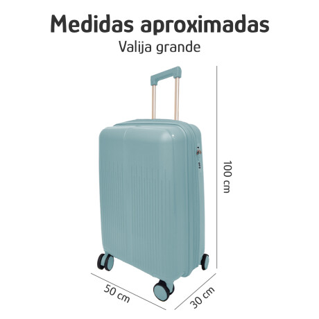 Set Valija Grande Rígida + Almohadón Cervical Memoria Azul Celeste