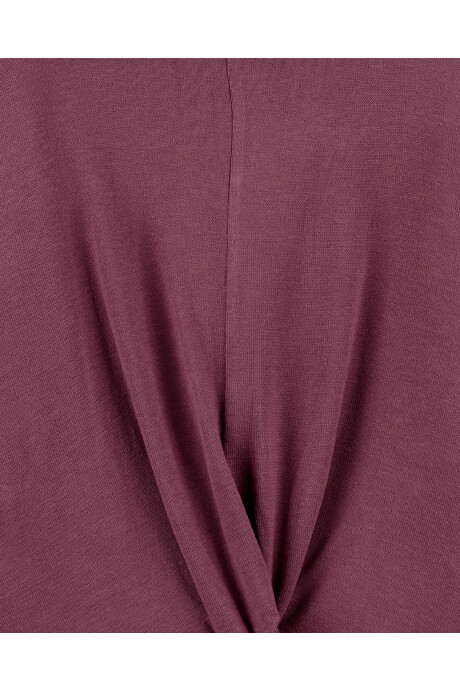 Remera de viscosa con capucha y lazo Sin color
