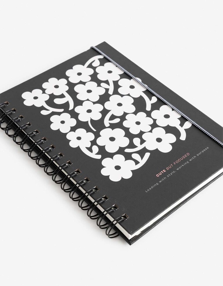 Anotadores Cuadernos y Memos Cuaderno Cuaderno A5 Anillado De Tapa Dura Estampada Con Elástico Sujetador - Combinacion Tricolor