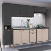Mueble De Cocina Luna Modulada Premium 4 Módulos + Pileta Color Grafiti/cinamon Mueble De Cocina Luna Modulada Premium 4 Módulos + Pileta Color Grafiti/cinamon