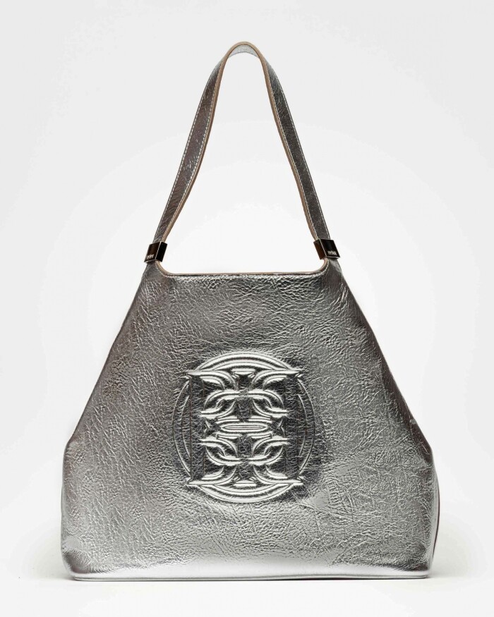 Bolso Eterial en cuero arrugado Metalizado