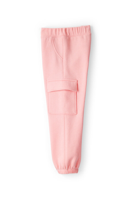 Set dos piezas de algodón, pantalón y canguro, rosado Sin color