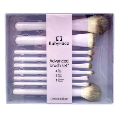 Set de Brochas Completo Pinceles Maquillaje Lila
