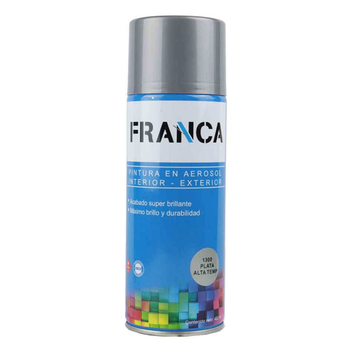 ESMALTE AEROSOL 400ML PLATA ALTA TEMPERATURA REF.1300 FRANCA ++ - N/a 