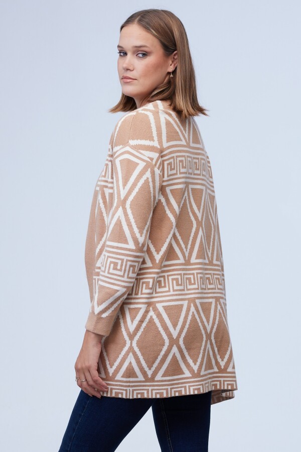 Cardigan Largo Tribal BEIGE/MULTI