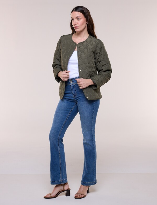 Campera Matelassé Broches A Presión OLIVA