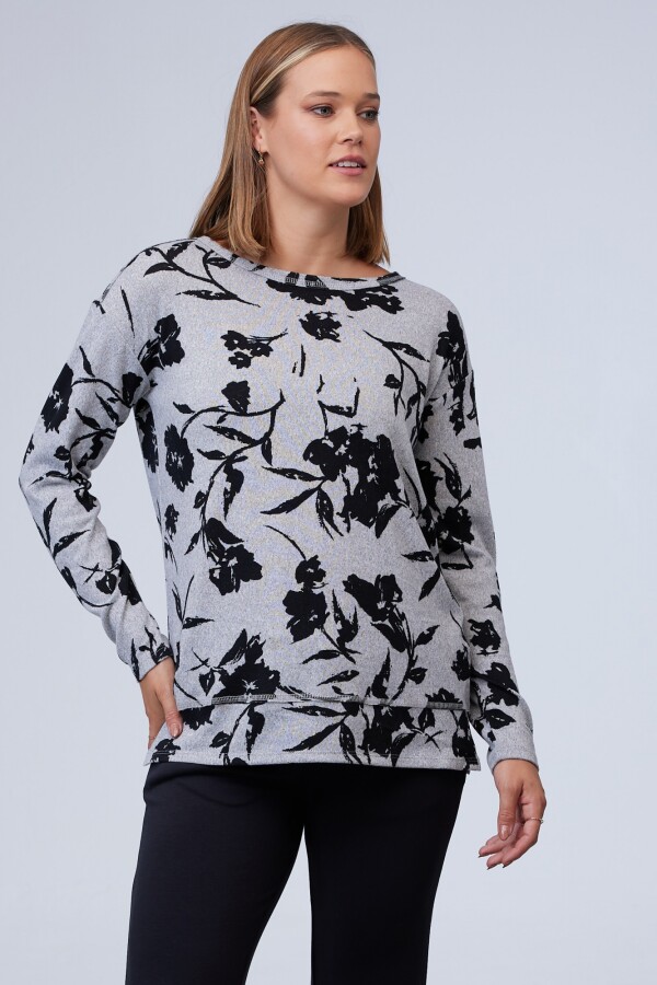 Buzo Soft Flores GRIS/MULTI
