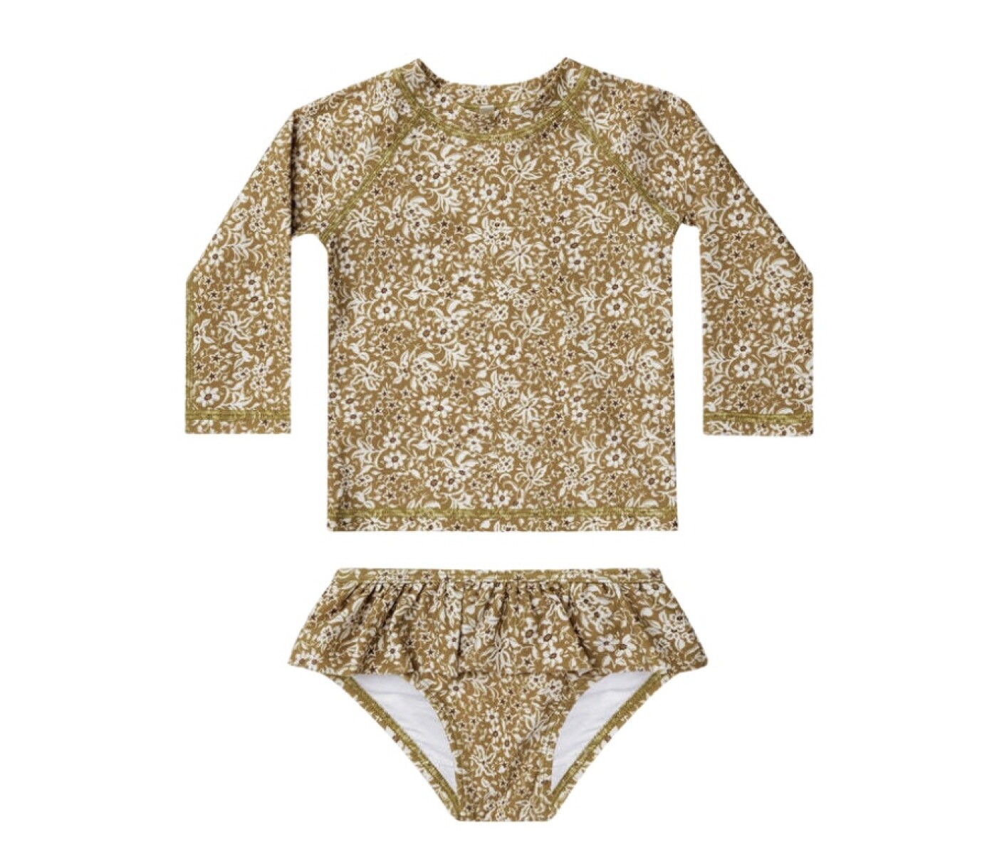 Traje de Baño Remera y Bombacha Ocre (UV UPF 50+) 