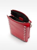 Bolso Bandolera Doble Con Tachuelas rojo