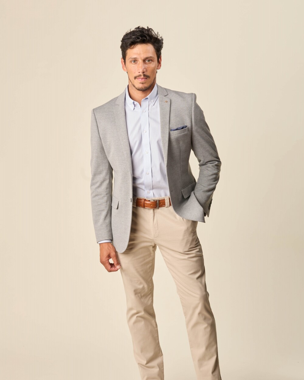 Saco Sport Knitted Classic Fit Gris