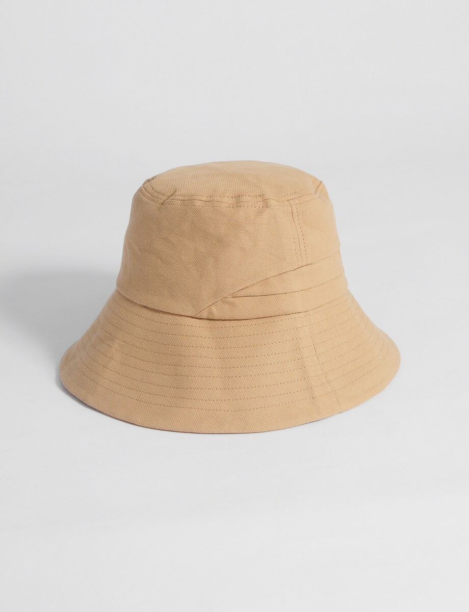 Bucket de tela pliegue - beige 