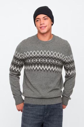 Buzo Fairisle Hombre Heather Grey